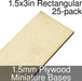 Miniature Bases, Rectangular, 1.5x3inch, 1.5mm Plywood (25)-Miniature Bases-LITKO Game Accessories