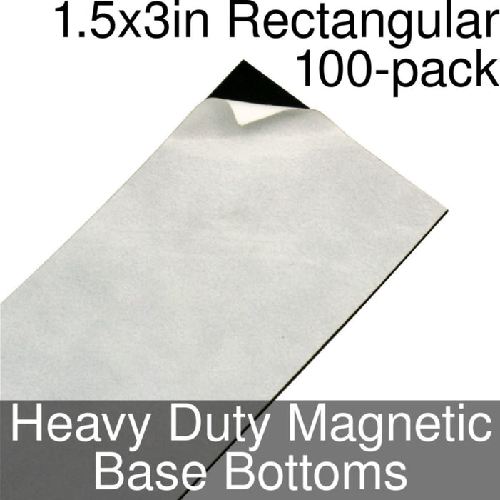 Miniature Base Bottoms, Rectangular, 1.5x3inch, Heavy Duty Magnet (100)-Miniature Bases-LITKO Game Accessories