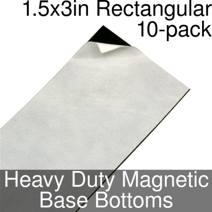 Miniature Base Bottoms, Rectangular, 1.5x3inch, Heavy Duty Magnet (10)-Miniature Bases-LITKO Game Accessories