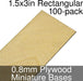 Miniature Bases, Rectangular, 1.5x3inch, 0.8mm Plywood (100)-Miniature Bases-LITKO Game Accessories