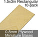 Miniature Bases, Rectangular, 1.5x3inch, 0.8mm Plywood (10)-Miniature Bases-LITKO Game Accessories