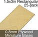 Miniature Bases, Rectangular, 1.5x3inch, 0.8mm Plywood (25)-Miniature Bases-LITKO Game Accessories