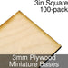 Miniature Bases, Square, 3inch, 3mm Plywood (100)-Miniature Bases-LITKO Game Accessories
