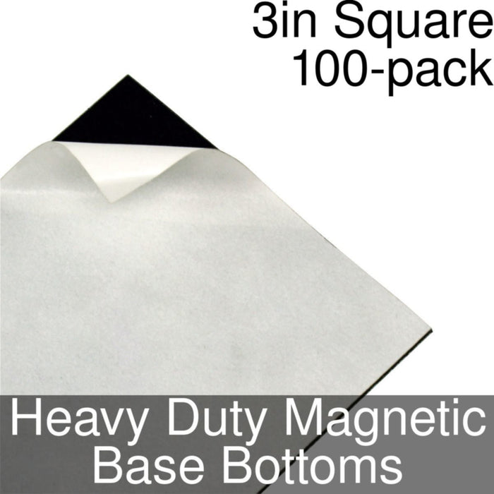 Miniature Base Bottoms, Square, 3inch, Heavy Duty Magnet (100)-Miniature Bases-LITKO Game Accessories