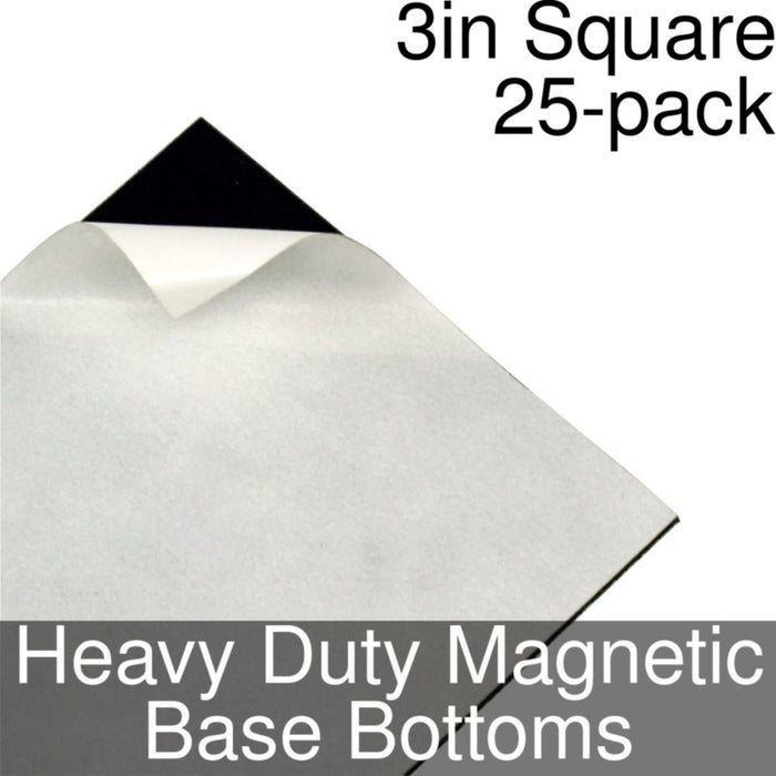 Miniature Base Bottoms, Square, 3inch, Heavy Duty Magnet (25)-Miniature Bases-LITKO Game Accessories