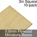 Miniature Bases, Square, 3inch, 0.8mm Plywood (10) - LITKO Game Accessories