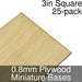 Miniature Bases, Square, 3inch, 0.8mm Plywood (25)-Miniature Bases-LITKO Game Accessories