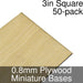 Miniature Bases, Square, 3inch, 0.8mm Plywood (50)-Miniature Bases-LITKO Game Accessories