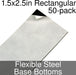 Miniature Base Bottoms, Rectangular, 1.5x2.5inch, Flexible Steel (50) - LITKO Game Accessories