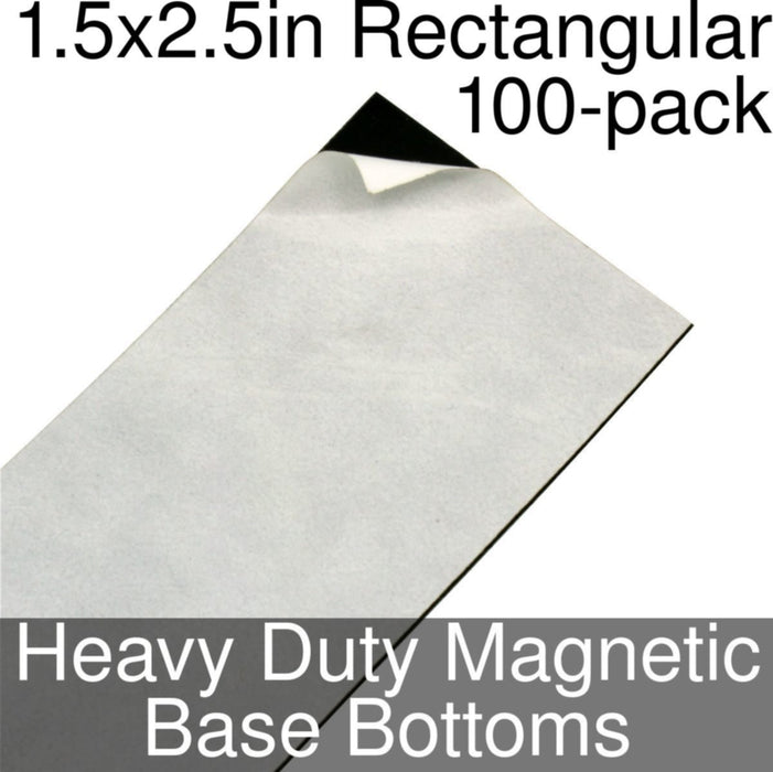 Miniature Base Bottoms, Rectangular, 1.5x2.5inch, Heavy Duty Magnet (100)-Miniature Bases-LITKO Game Accessories