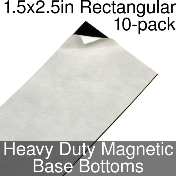 Miniature Base Bottoms, Rectangular, 1.5x2.5inch, Heavy Duty Magnet (10)-Miniature Bases-LITKO Game Accessories