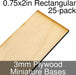 Miniature Bases, Rectangular, 0.75x2inch, 3mm Plywood (25)-Miniature Bases-LITKO Game Accessories