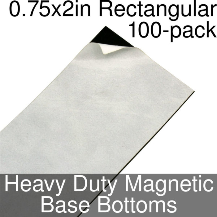Miniature Base Bottoms, Rectangular, 0.75x2inch, Heavy Duty Magnet (100)-Miniature Bases-LITKO Game Accessories