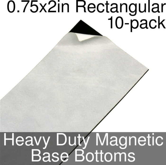 Miniature Base Bottoms, Rectangular, 0.75x2inch, Heavy Duty Magnet (10)-Miniature Bases-LITKO Game Accessories