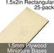 Miniature Bases, Rectangular, 1.5x2inch, 1.5mm Plywood (25)-Miniature Bases-LITKO Game Accessories
