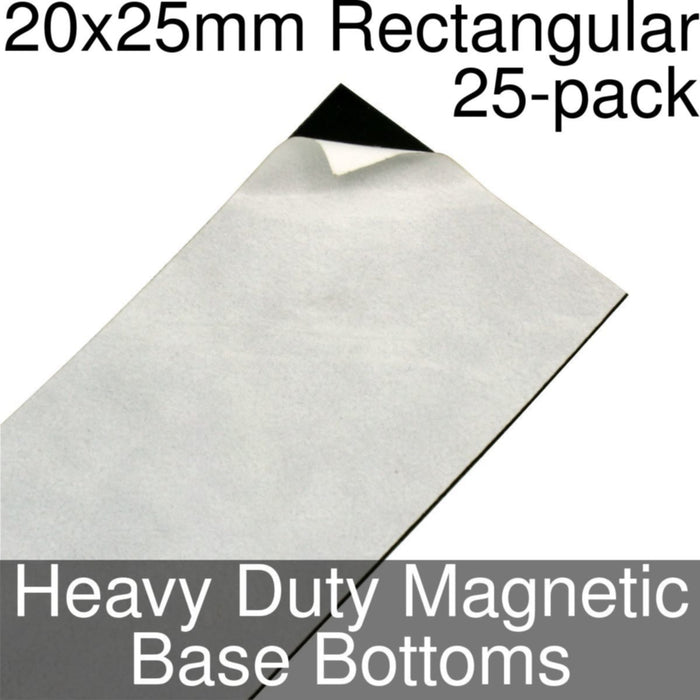 Miniature Base Bottoms, Rectangular, 20x25mm, Heavy Duty Magnet (25)-Miniature Bases-LITKO Game Accessories