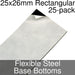 Miniature Base Bottoms, Rectangular, 25x26mm, Flexible Steel (25) - LITKO Game Accessories