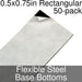 Miniature Base Bottoms, Rectangular, 0.5x0.75inch, Flexible Steel (50) - LITKO Game Accessories