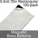 Miniature Base Bottoms, Rectangular, 0.5x0.75inch, Magnet (100) - LITKO Game Accessories