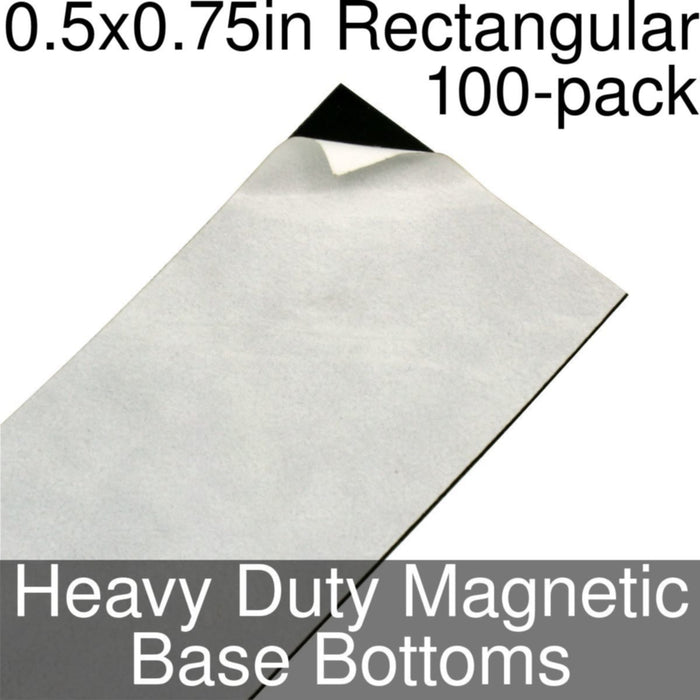 Miniature Base Bottoms, Rectangular, 0.5x0.75inch, Heavy Duty Magnet (100)-Miniature Bases-LITKO Game Accessories