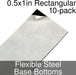 Miniature Base Bottoms, Rectangular, 0.5x1inch, Flexible Steel (10)-Miniature Bases-LITKO Game Accessories