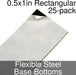 Miniature Base Bottoms, Rectangular, 0.5x1inch, Flexible Steel (25)-Miniature Bases-LITKO Game Accessories