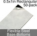 Miniature Base Bottoms, Rectangular, 0.5x1inch, Flexible Steel (50)-Miniature Bases-LITKO Game Accessories