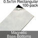 Miniature Base Bottoms, Rectangular, 0.5x1inch, Magnet (100)-Miniature Bases-LITKO Game Accessories
