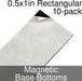 Miniature Base Bottoms, Rectangular, 0.5x1inch, Magnet (10)-Miniature Bases-LITKO Game Accessories
