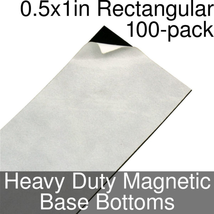 Miniature Base Bottoms, Rectangular, 0.5x1inch, Heavy Duty Magnet (100)-Miniature Bases-LITKO Game Accessories