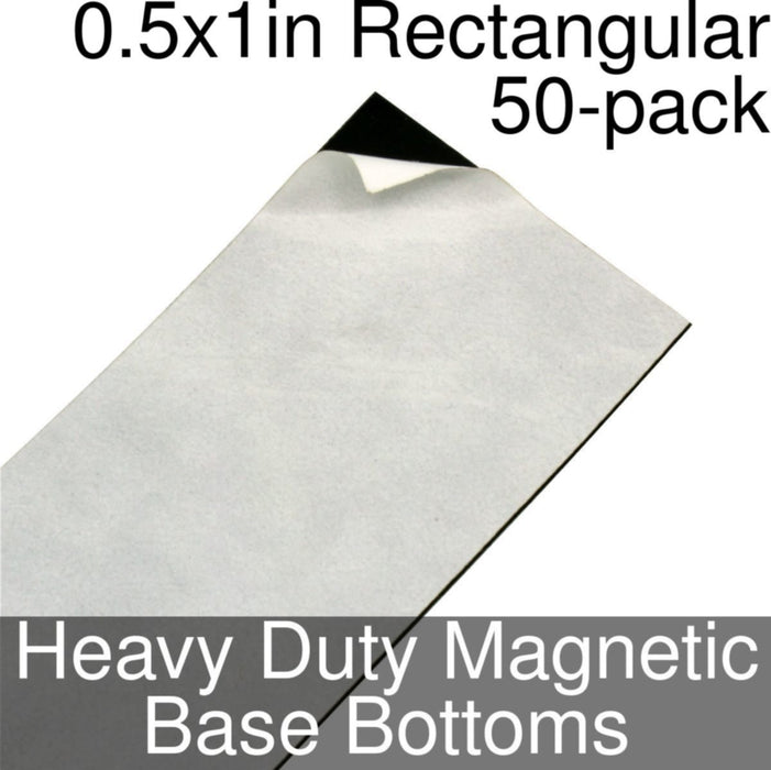 Miniature Base Bottoms, Rectangular, 0.5x1inch, Heavy Duty Magnet (50)-Miniature Bases-LITKO Game Accessories