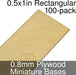 Miniature Bases, Rectangular, 0.5x1inch, 0.8mm Plywood (100)-Miniature Bases-LITKO Game Accessories