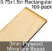 Miniature Bases, Rectangular, 0.75x1.5inch, 3mm Plywood (100)-Miniature Bases-LITKO Game Accessories