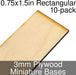 Miniature Bases, Rectangular, 0.75x1.5inch, 3mm Plywood (10)-Miniature Bases-LITKO Game Accessories
