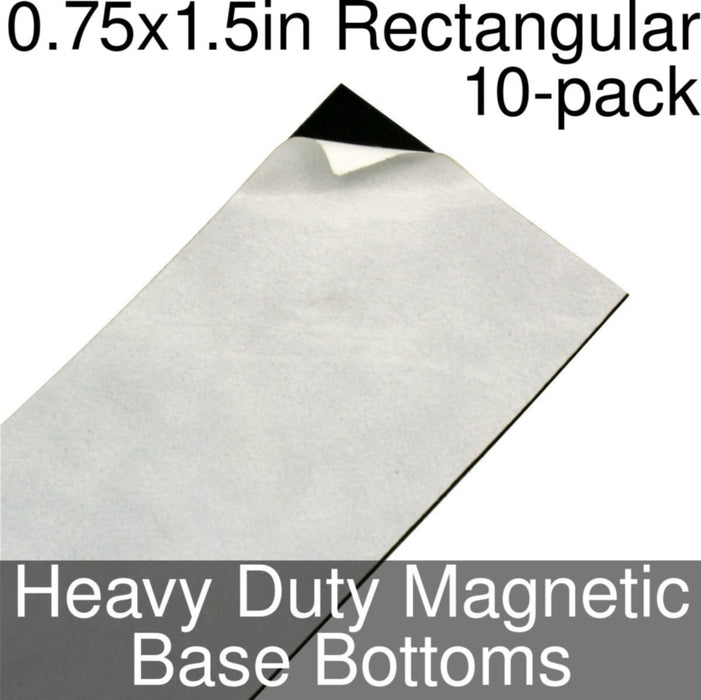 Miniature Base Bottoms, Rectangular, 0.75x1.5inch, Heavy Duty Magnet (10) - LITKO Game Accessories