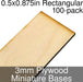 Miniature Bases, Rectangular, 0.5x0.875inch, 3mm Plywood (100)-Miniature Bases-LITKO Game Accessories