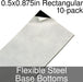 Miniature Base Bottoms, Rectangular, 0.5x0.875inch, Flexible Steel (10)-Miniature Bases-LITKO Game Accessories