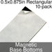 Miniature Base Bottoms, Rectangular, 0.5x0.875inch, Magnet (10)-Miniature Bases-LITKO Game Accessories