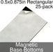 Miniature Base Bottoms, Rectangular, 0.5x0.875inch, Magnet (25)-Miniature Bases-LITKO Game Accessories