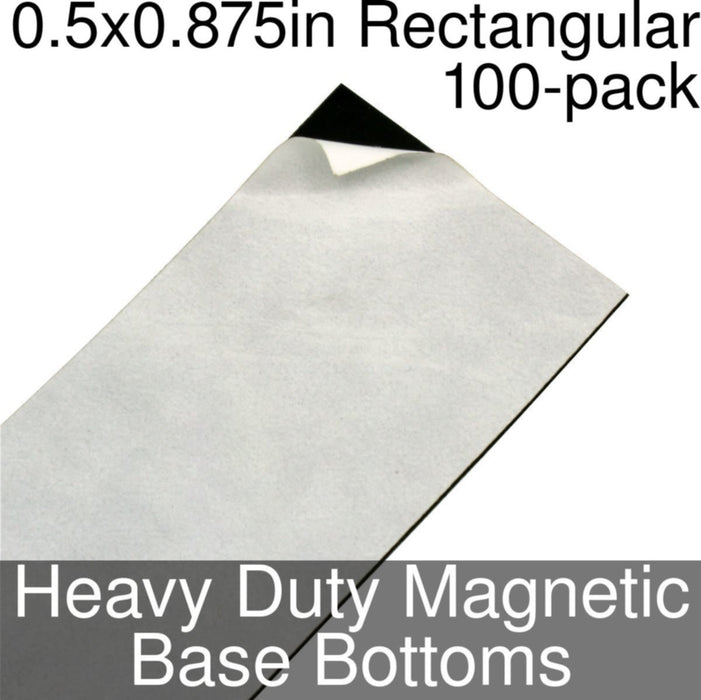 Miniature Base Bottoms, Rectangular, 0.5x0.875inch, Heavy Duty Magnet (100)-Miniature Bases-LITKO Game Accessories
