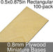 Miniature Bases, Rectangular, 0.5x0.875inch, 0.8mm Plywood (100)-Miniature Bases-LITKO Game Accessories