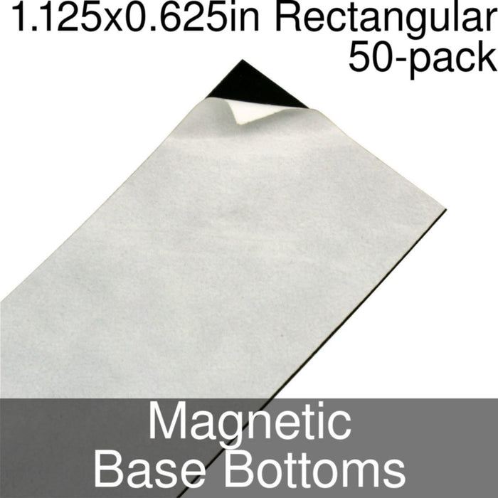 Miniature Base Bottoms, Rectangular, 1.125x0.625inch, Magnet (50)-Miniature Bases-LITKO Game Accessories
