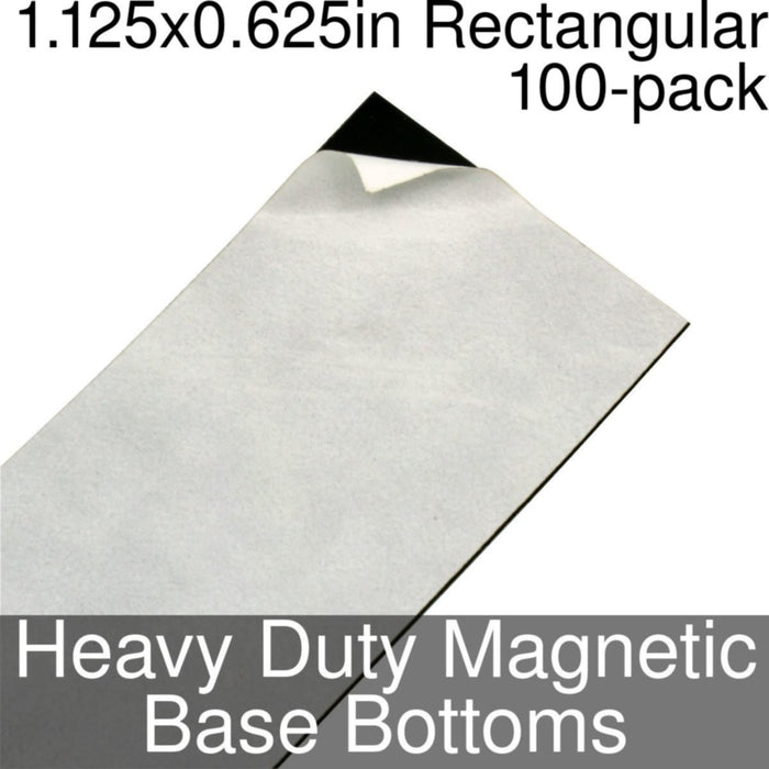 Miniature Base Bottoms, Rectangular, 1.125x0.625inch, Heavy Duty Magnet (100)-Miniature Bases-LITKO Game Accessories