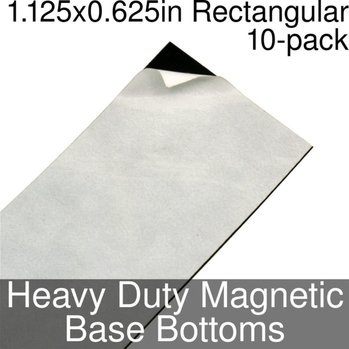 Miniature Base Bottoms, Rectangular, 1.125x0.625inch, Heavy Duty Magnet (10) - LITKO Game Accessories