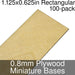 Miniature Bases, Rectangular, 1.125x0.625inch, 0.8mm Plywood (100)-Miniature Bases-LITKO Game Accessories