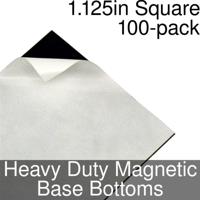 Miniature Base Bottoms, Square, 1.125inch, Heavy Duty Magnet (100) - LITKO Game Accessories