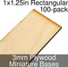 Miniature Bases, Rectangular, 1x1.25inch, 3mm Plywood (100)-Miniature Bases-LITKO Game Accessories