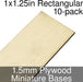 Miniature Bases, Rectangular, 1x1.25inch, 1.5mm Plywood (10)-Miniature Bases-LITKO Game Accessories