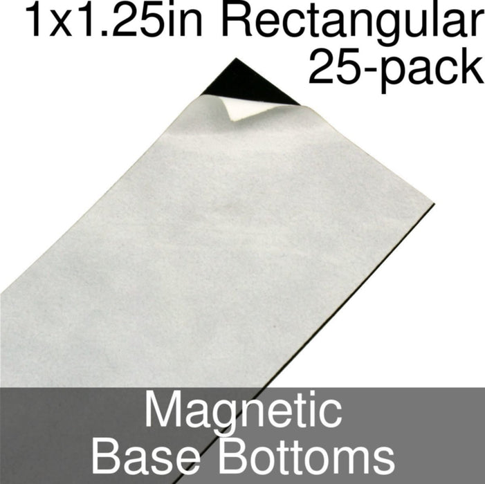 Miniature Base Bottoms, Rectangular, 1x1.25inch, Magnet (25)-Miniature Bases-LITKO Game Accessories
