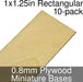 Miniature Bases, Rectangular, 1x1.25inch, 0.8mm Plywood (10)-Miniature Bases-LITKO Game Accessories